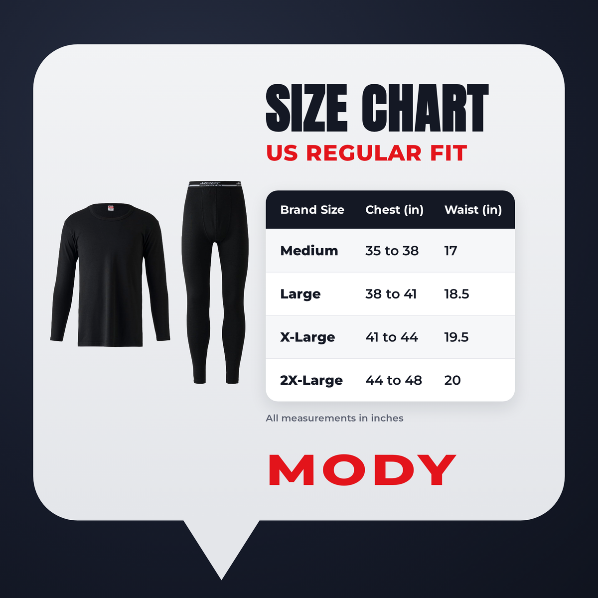 Mody Men's Thermal Underwear Set