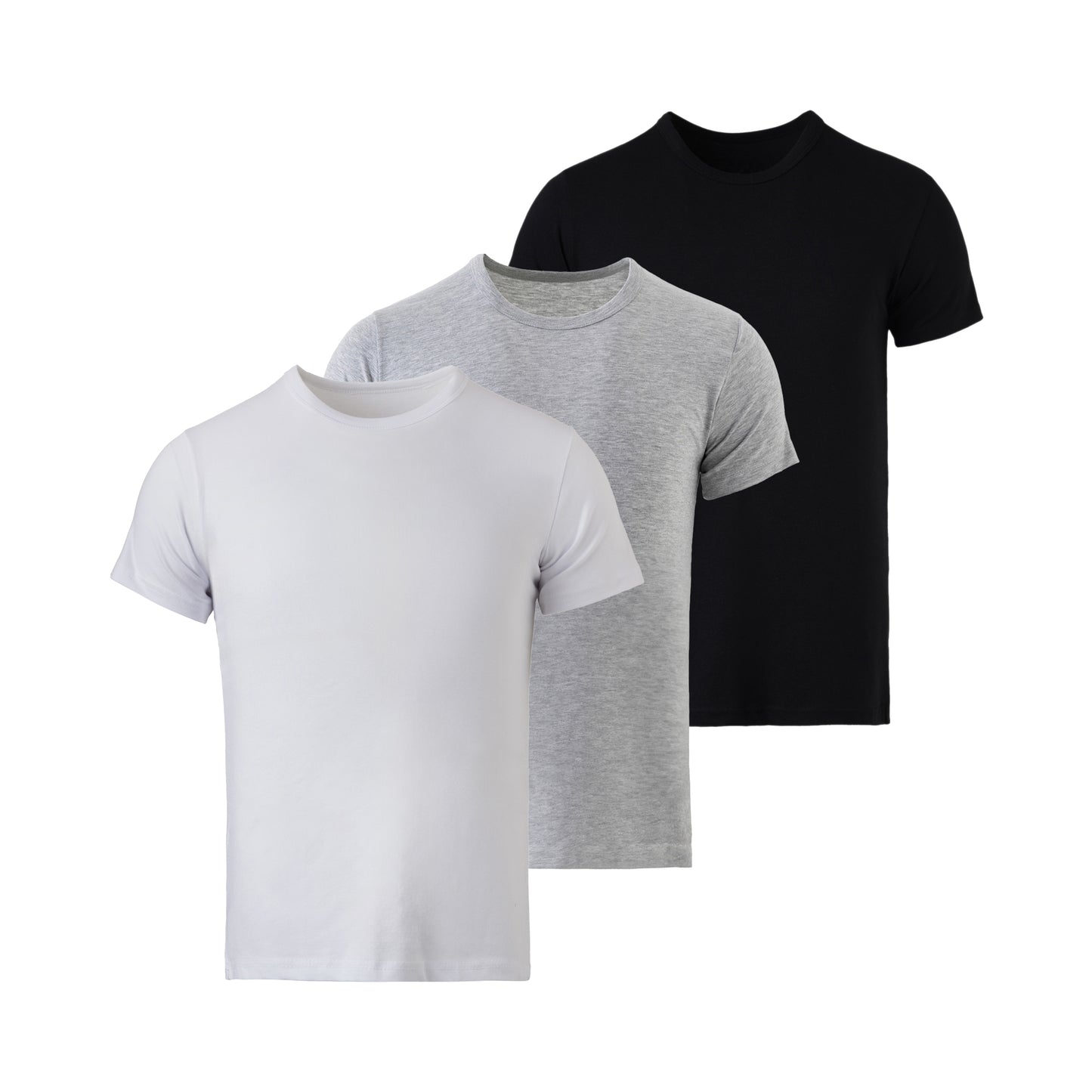 Mody Men Short Sleeve Undershirt, Crew Neck, 3-Pack