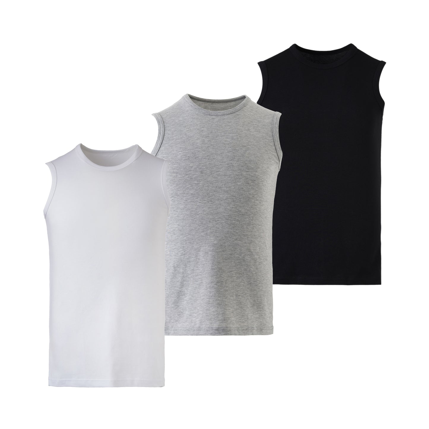 Mody Men's Sleveless Tank Top, Crew Neck, 3-Pack