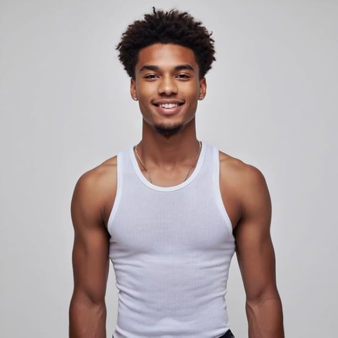 Mody Men Ribbed Tank Top, Crew Neck, 6-Pack