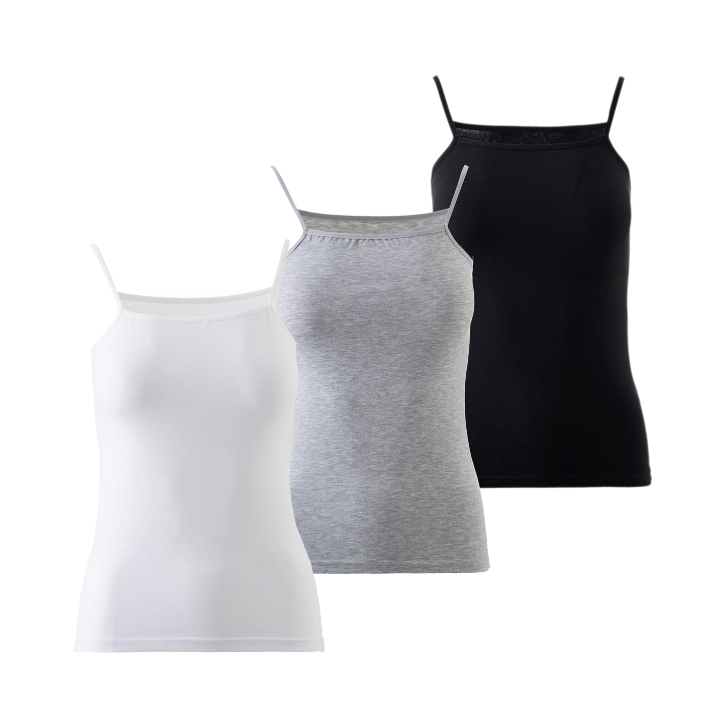 Woman's Cotton Camisole, Spaghetti Strap, 3-Pack