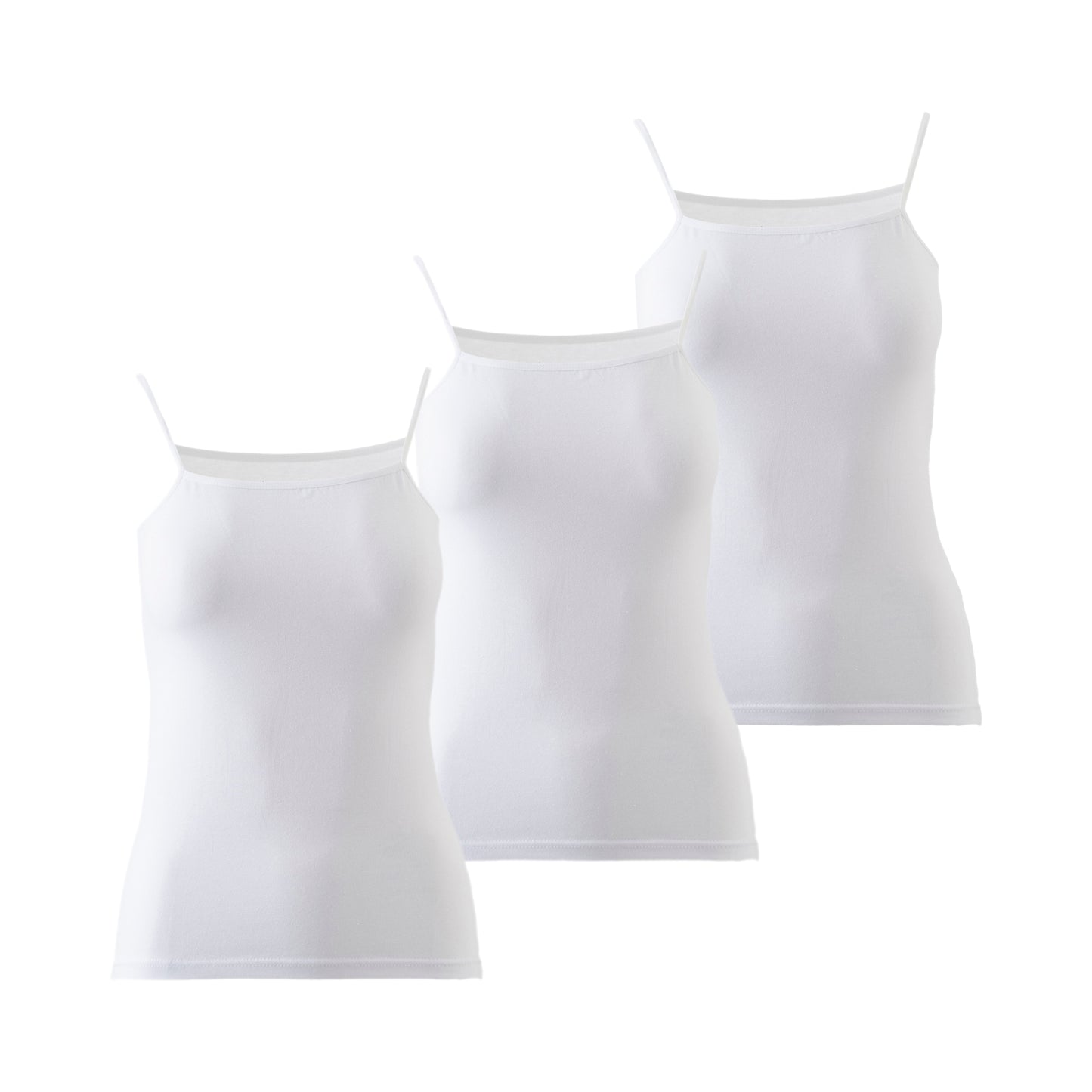 Woman's Cotton Camisole, Spaghetti Strap, 3-Pack