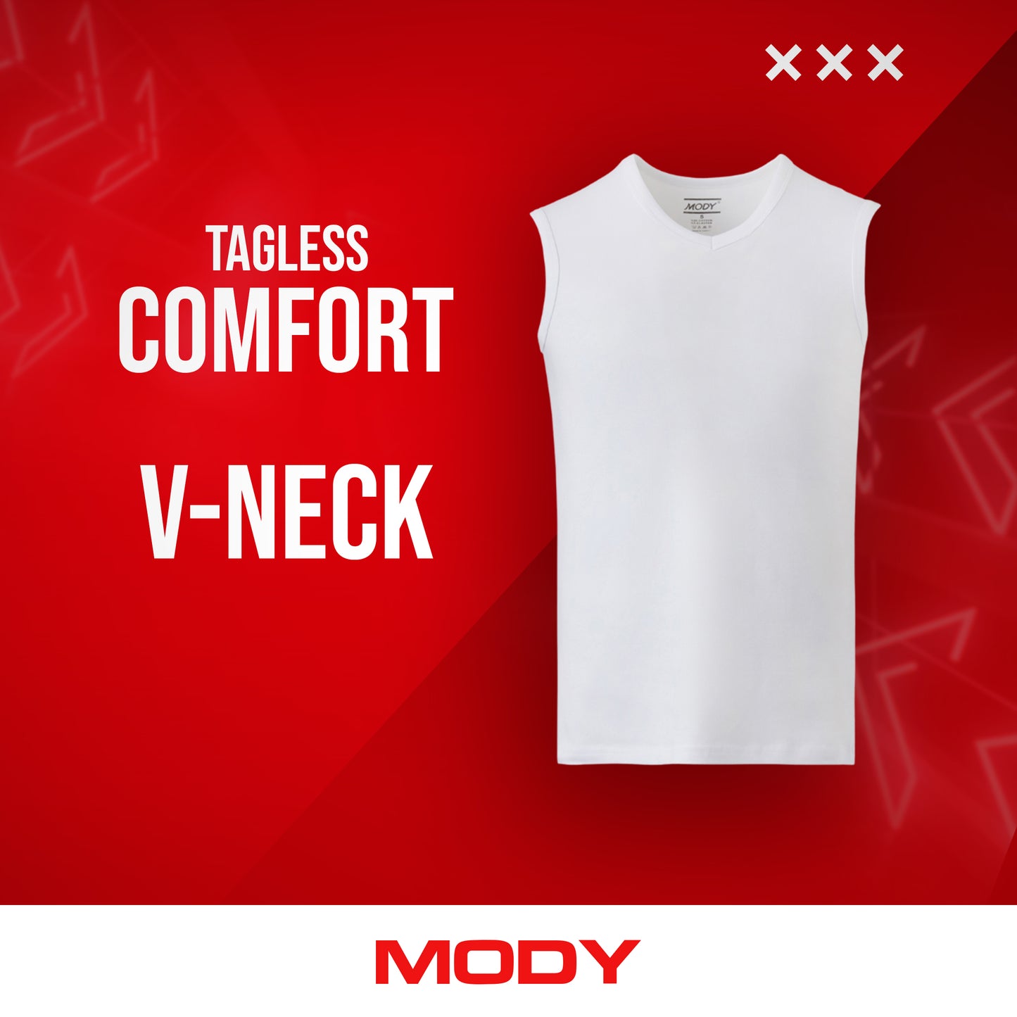 Mody Men's Sleveless Tank Top, V-Neck, 3-Pack