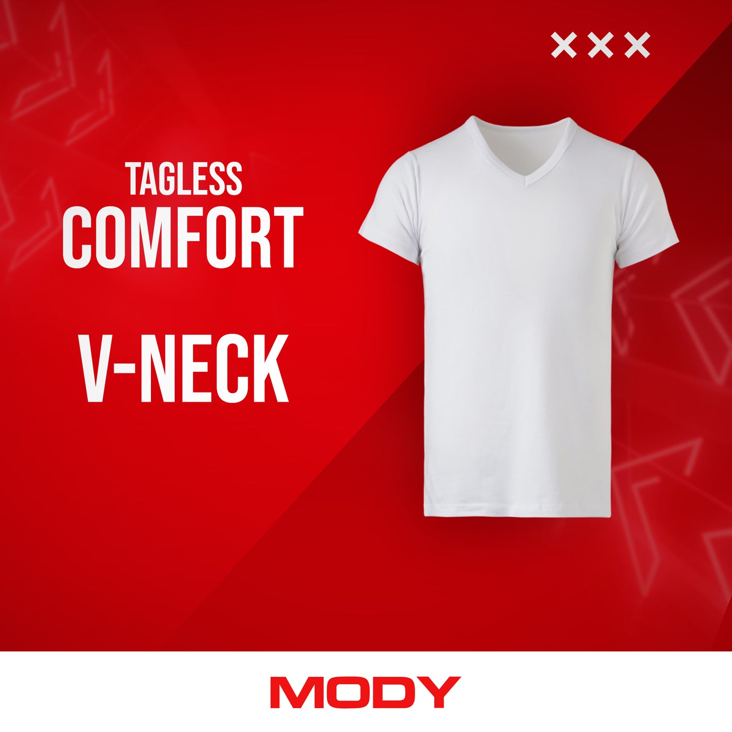 Mody Men Short Sleeve Undershirt, V-Neck, 3-Pack