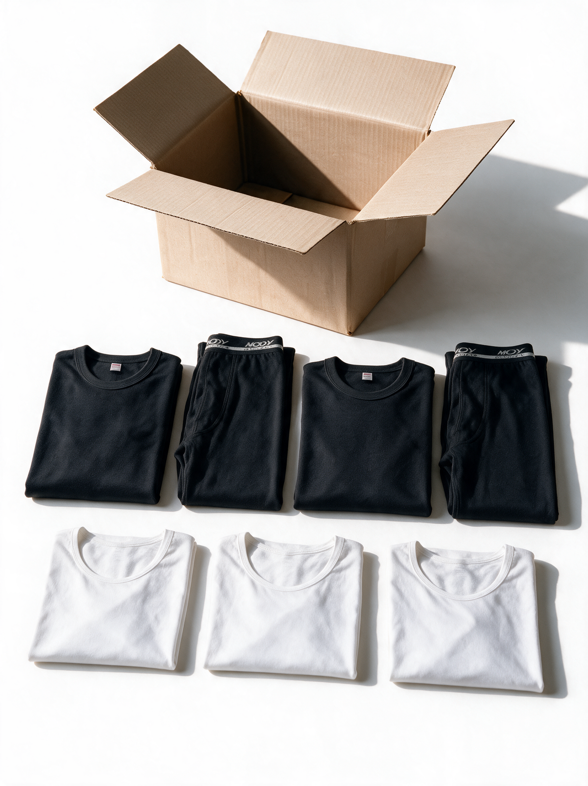 Winter Layer Set: 2 thermal sets and 3 crew neck undershirts