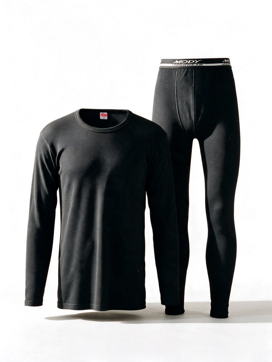 Black thermal underwear set