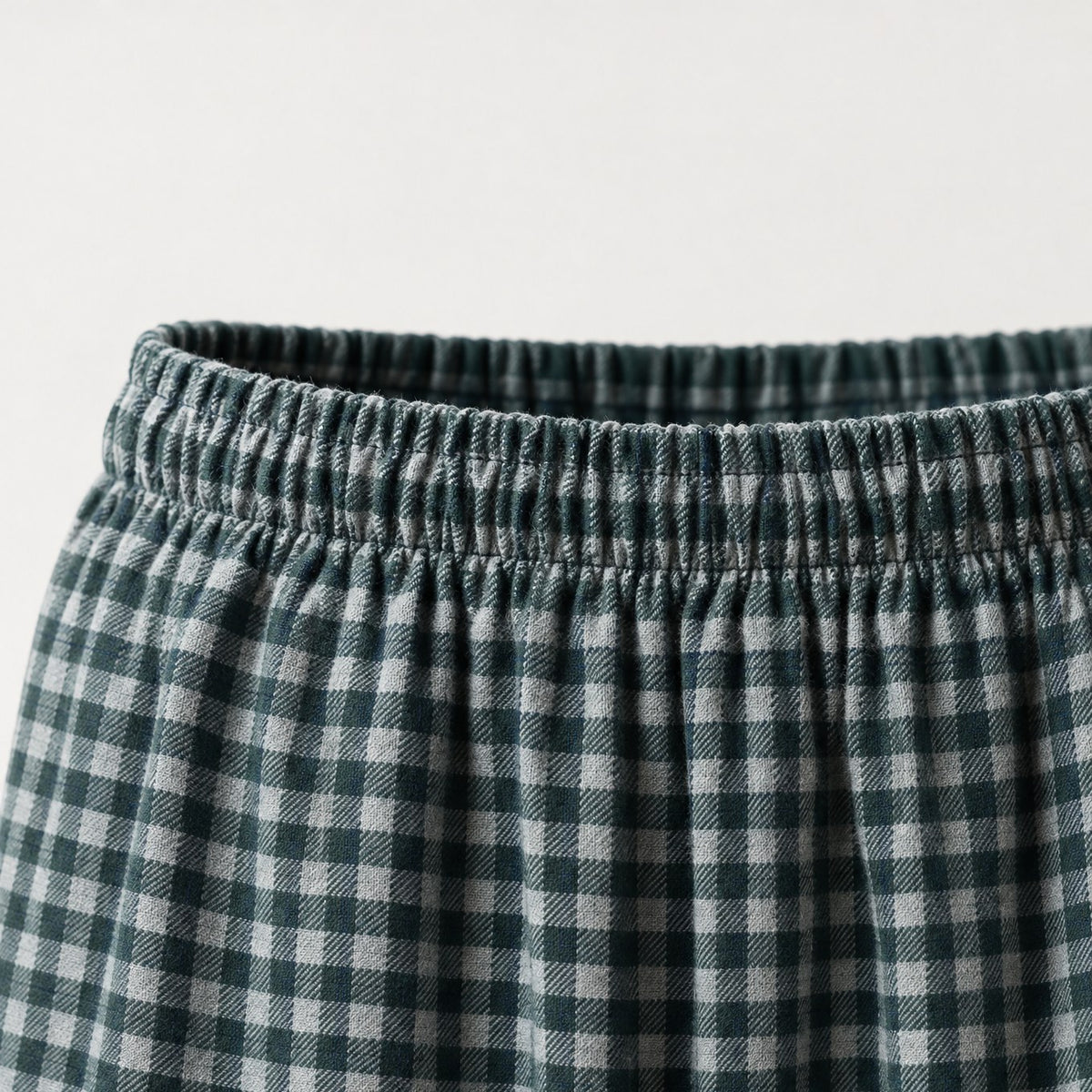 Mody men's green plaid flannel lounge pants elastic waistband detail