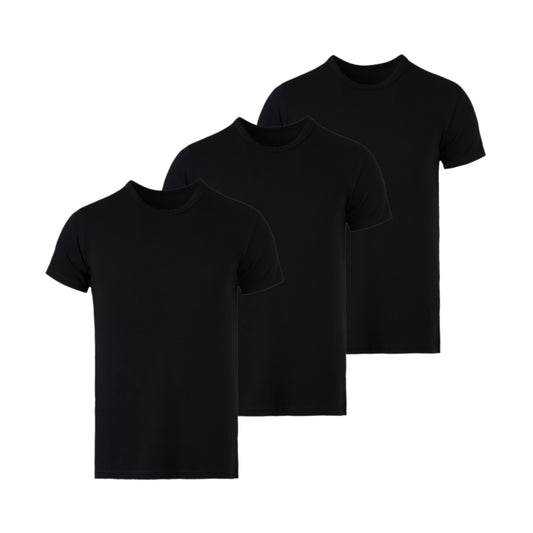 Mody Men Short Sleeve Undershirt, Crew Neck, 3-Pack