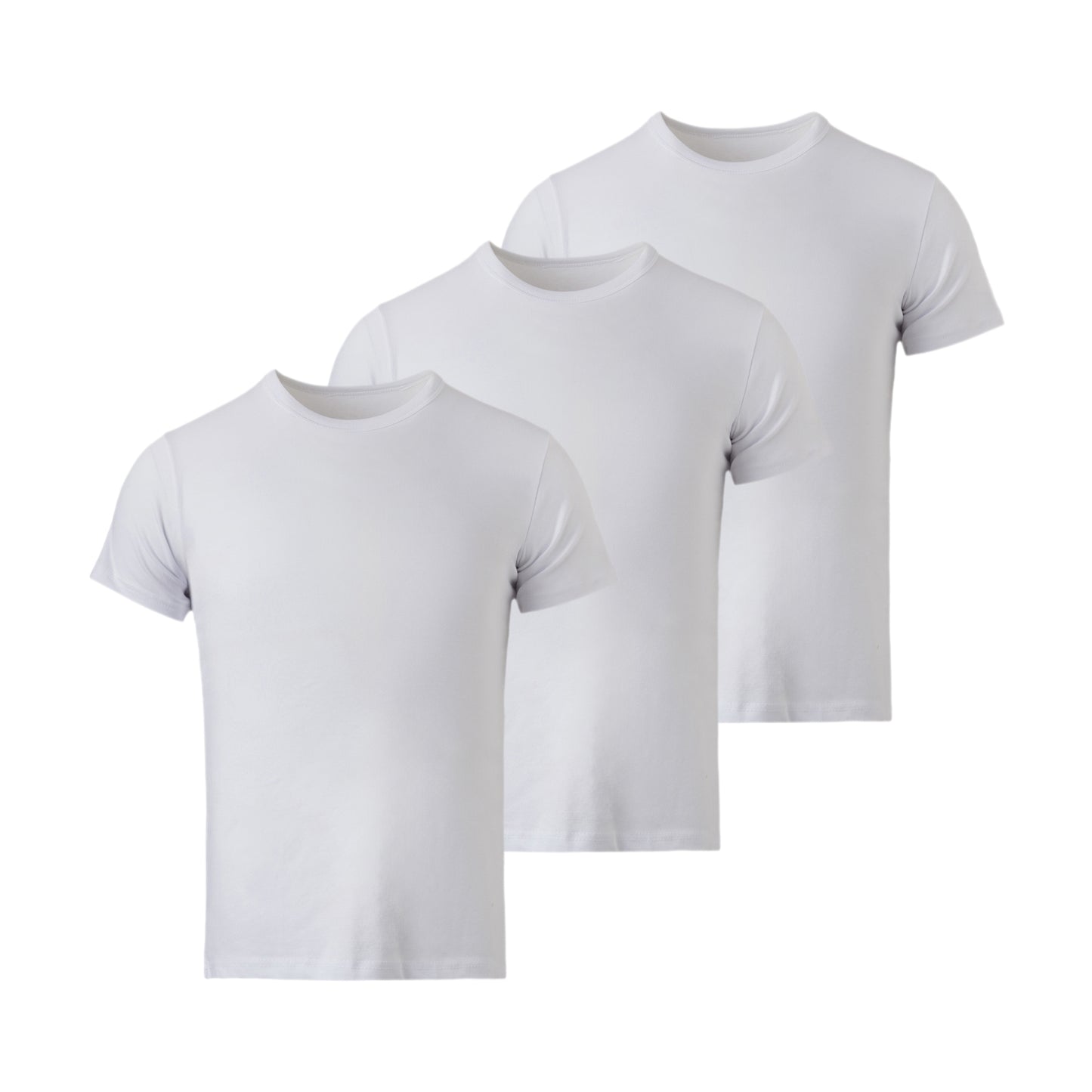 Mody Men Short Sleeve Undershirt, Crew Neck, 3-Pack