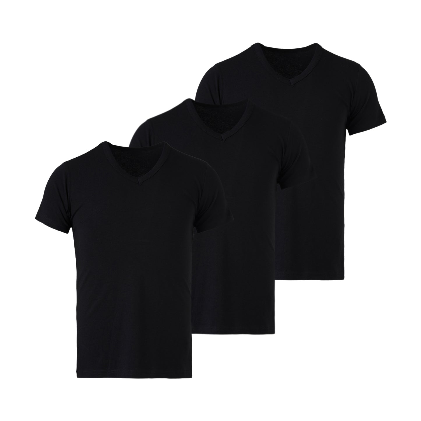 Mody Men Short Sleeve Undershirt, V-Neck, 3-Pack